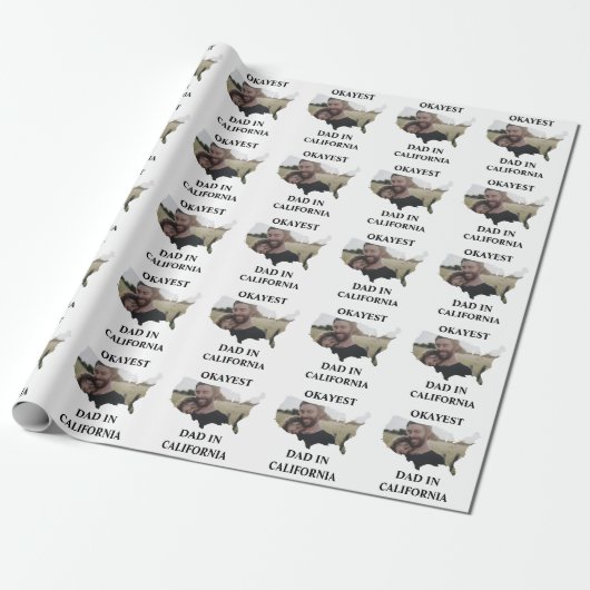 Aangepaste Amerikaanse foto Oké papá Vaderdag Cadeaupapier (Uitgerold)