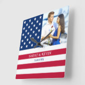 Aangepaste Amerikaanse fotovlag Vierkante Klok (Hoek)