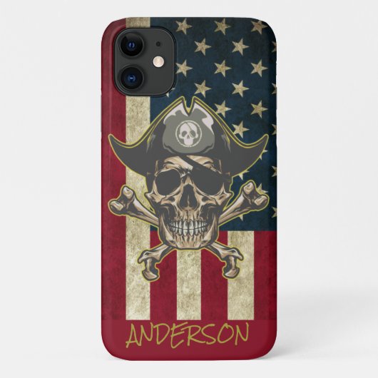 Aangepaste Amerikaanse Golden Skull Case-Mate iPhone Case (Achterkant)