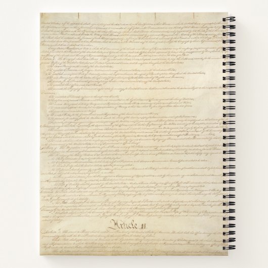 Aangepaste Amerikaanse grondwet Notitieboek (Achterkant)