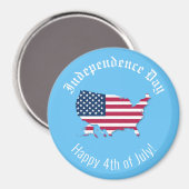 Aangepaste Amerikaanse kaart Vlag Onafhankelijkhei Magneet (Voorkant / Achterkant)