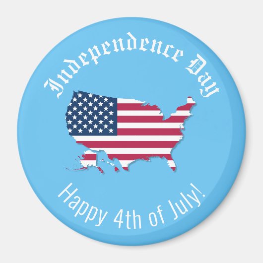Aangepaste Amerikaanse kaart Vlag Onafhankelijkhei Magneet (Voorkant)