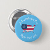 Aangepaste Amerikaanse kaart Vlag Onafhankelijkhei Ronde Button 5,7 Cm (Voorkant /achterkant)