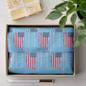 Aangepaste Amerikaanse kaart Vlag Onafhankelijkhei Tissuepapier (Geschenk)