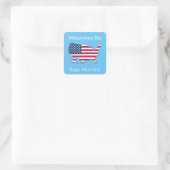 Aangepaste Amerikaanse kaart Vlag Onafhankelijkhei Vierkante Sticker (Tas)