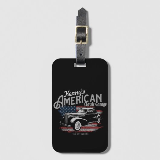 Aangepaste Amerikaanse klassieke autokleding Bagagelabel (Voorkant (verticaal))