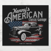 Aangepaste Amerikaanse  klassieke autokleding Bier Etiket (Enkel label)