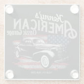 Aangepaste Amerikaanse  klassieke autokleding Glazen Onderzetter (Achterkant)