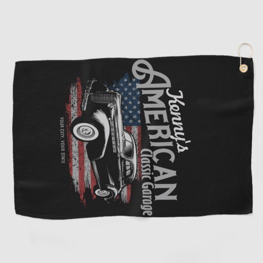 Aangepaste Amerikaanse  klassieke autokleding Golfhanddoek (Horizontaal)