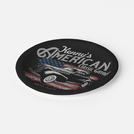 Aangepaste Amerikaanse klassieke autokleding Papieren Bordje (Gekanteld)