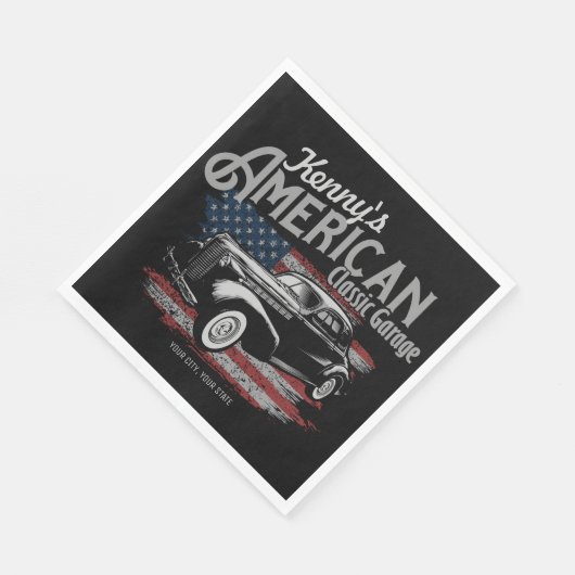 Aangepaste Amerikaanse  klassieke autokleding Servet (Hoek)