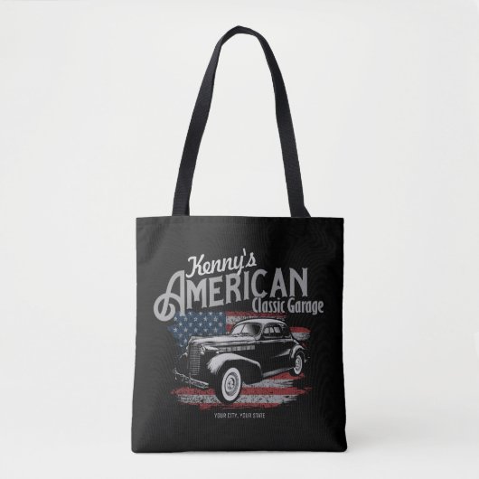Aangepaste Amerikaanse  klassieke autokleding Tote Bag (Voorkant)
