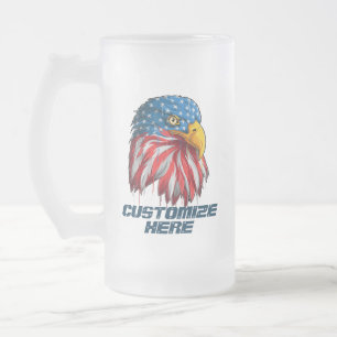 Aangepaste Amerikaanse patriottische vlag van de V Matglas Bierpul