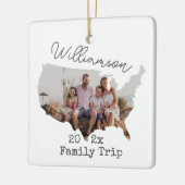 Aangepaste Amerikaanse plattegrond gevaccinatie fo Keramisch Ornament (Links)