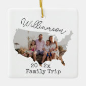 Aangepaste Amerikaanse plattegrond gevaccinatie fo Keramisch Ornament (Voorkant)