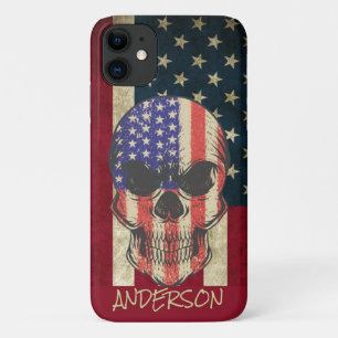 Aangepaste Amerikaanse schedelvlag Case-Mate iPhone Case