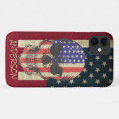 Aangepaste Amerikaanse schedelvlag Case-Mate iPhone Case (Achterkant (horizontaal))