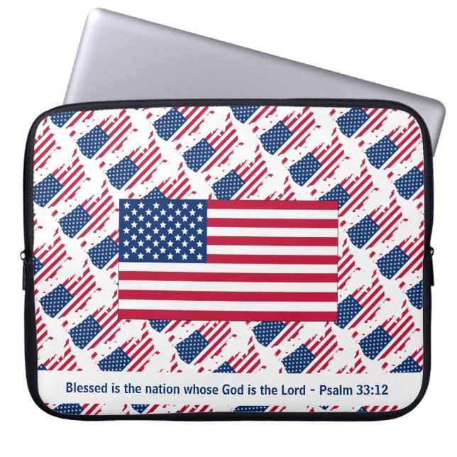 Aangepaste Amerikaanse sterren en stripes patriott Laptop Sleeve (Voorkant)
