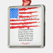 Aangepaste Amerikaanse vlag 2e wijziging Metalen Ornament (Links)