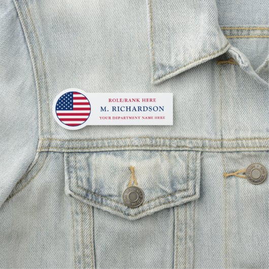 Aangepaste Amerikaanse vlag Amerikaanse sterren en Naamplaatje (In situ)