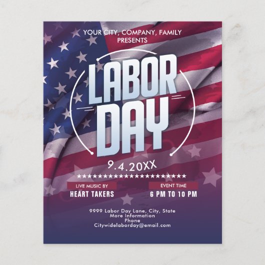 Aangepaste Amerikaanse vlag Arbeid Dag Celebration Flyer (Voorkant)