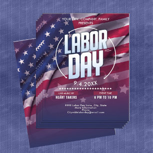 Aangepaste Amerikaanse vlag Arbeid Dag Celebration Flyer