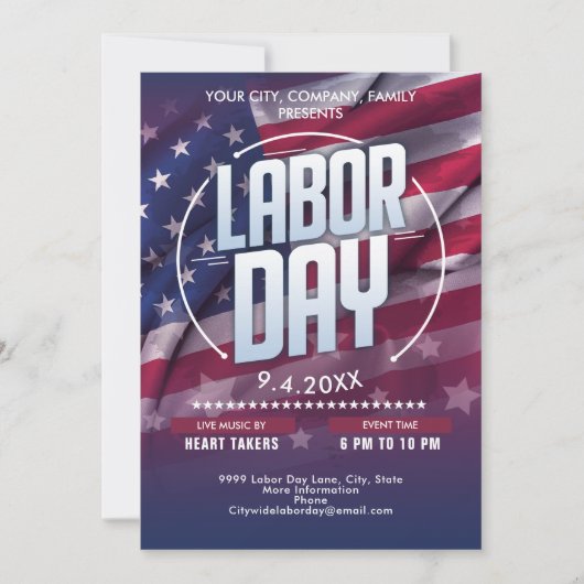 Aangepaste Amerikaanse vlag Arbeid Dag Celebration Kaart (Voorkant)