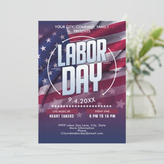 Aangepaste Amerikaanse vlag Arbeid Dag Celebration Kaart (Staand voorkant)