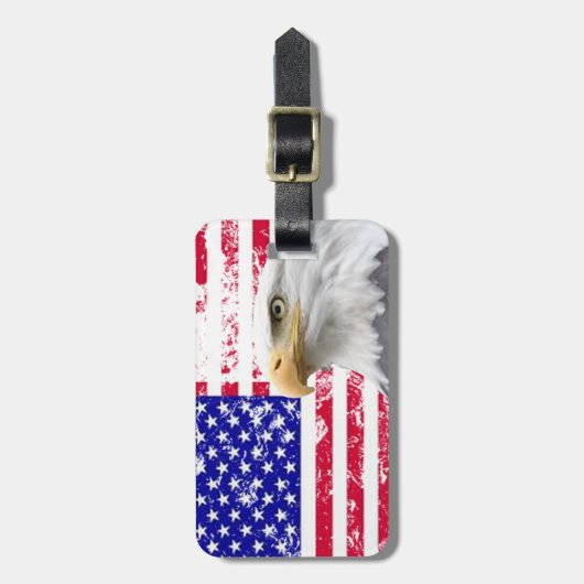 Aangepaste Amerikaanse vlag Bagagelabel (Voorkant verticaal)