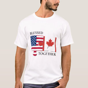 Aangepaste Amerikaanse vlag CANADA T-shirt