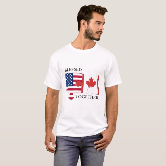 Aangepaste Amerikaanse vlag CANADA T-shirt (Voorkant volledig)