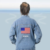 Aangepaste Amerikaanse vlag Denim Jacket
