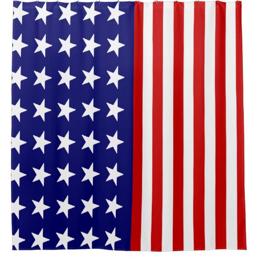 Aangepaste Amerikaanse vlag Design Patroon Douchegordijn (Voorkant)
