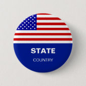Aangepaste Amerikaanse vlag en gepersonaliseerde t Ronde Button 5,7 Cm (Voorkant)