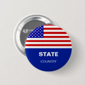 Aangepaste Amerikaanse vlag en gepersonaliseerde t Ronde Button 5,7 Cm (Voorkant /achterkant)