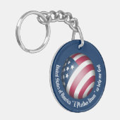 Aangepaste Amerikaanse vlag en kaart Wereldbol, Na Sleutelhanger (Voorkant Links)