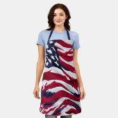 Aangepaste Amerikaanse vlag - Gepersonaliseerde pa Schort (Gedragen)