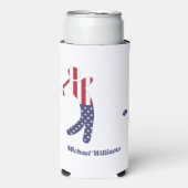 Aangepaste Amerikaanse vlag Golf Player Seltzer Blikjeskoeler (Seltzer Voorkant)