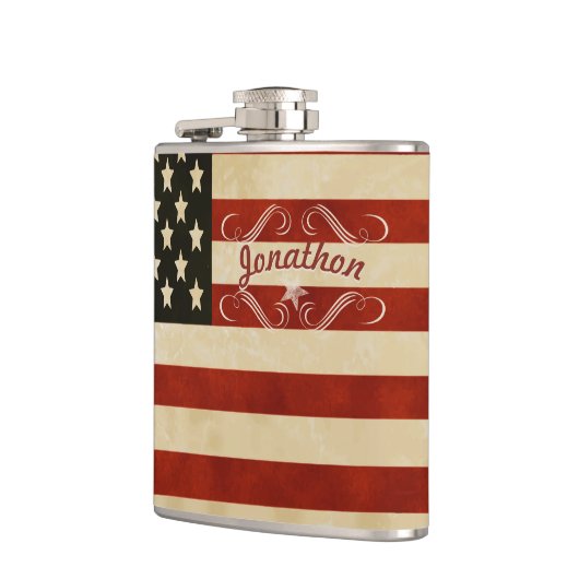 Aangepaste Amerikaanse  vlag Heupfles (Links)