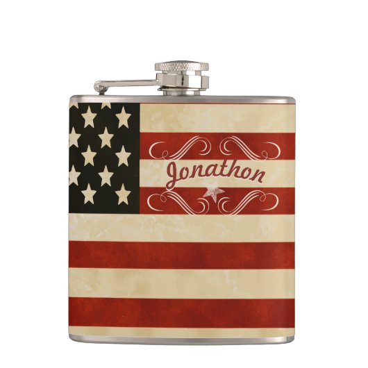 Aangepaste Amerikaanse  vlag Heupfles (Voorkant)