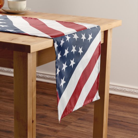 Aangepaste Amerikaanse vlag Korte Tafelloper (Voorbeeld)