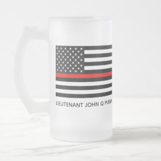 Aangepaste Amerikaanse vlag met dunne rode lijn Matglas Bierpul