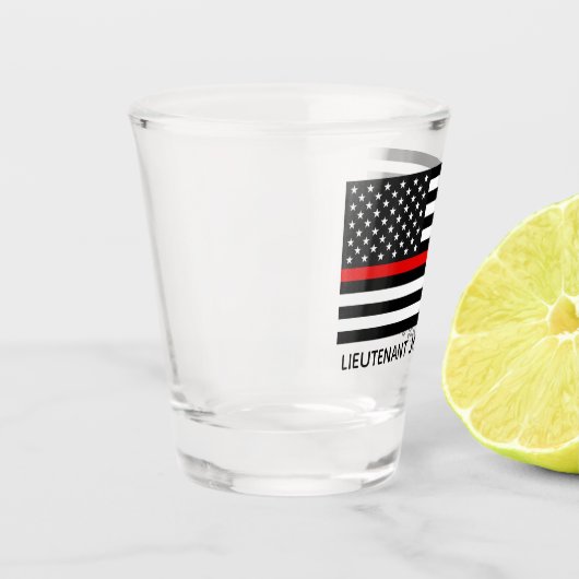 Aangepaste Amerikaanse vlag met dunne rode lijn Shot Glas (Links)