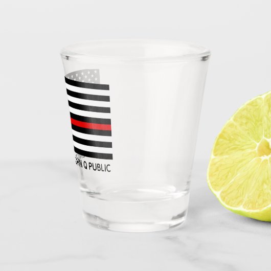 Aangepaste Amerikaanse vlag met dunne rode lijn Shot Glas (Rechts)