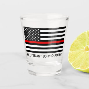 Aangepaste Amerikaanse vlag met dunne rode lijn Shot Glas
