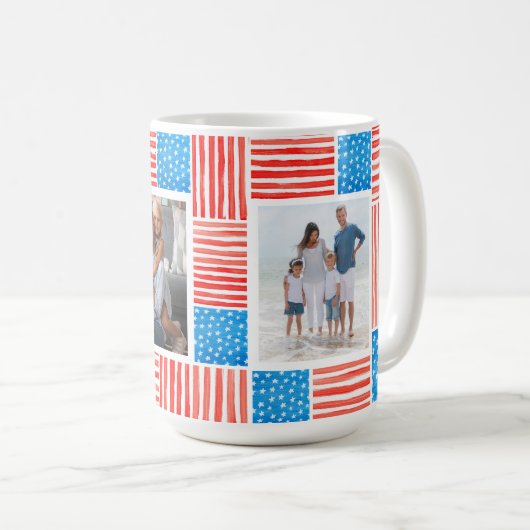 Aangepaste Amerikaanse vlag met schilderde onafhan Koffiemok (Voorkant rechts)