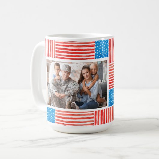 Aangepaste Amerikaanse vlag met schilderde onafhan Koffiemok (Voorkant links)