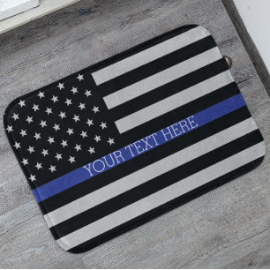 Aangepaste Amerikaanse vlag met Thin Blue Line Badmat