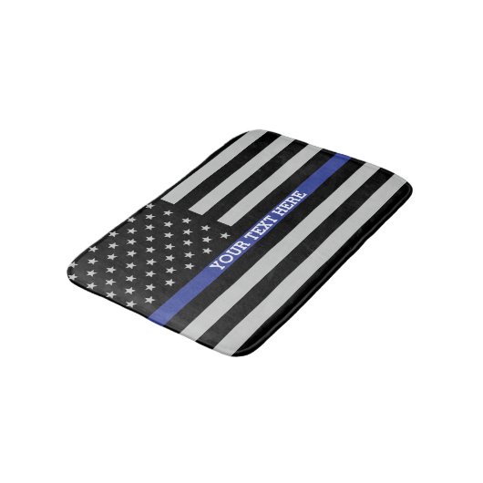 Aangepaste Amerikaanse vlag met Thin Blue Line Badmat (Gekanteld)