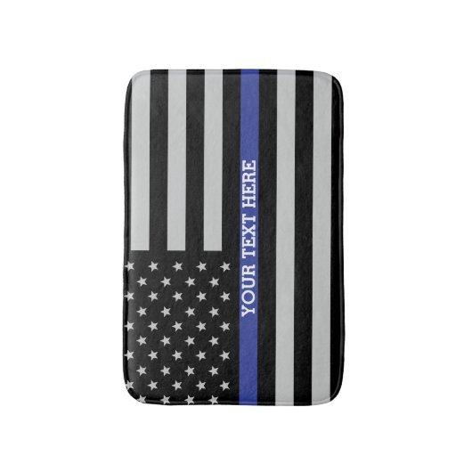 Aangepaste Amerikaanse vlag met Thin Blue Line Badmat (Voorkant Verticaal)